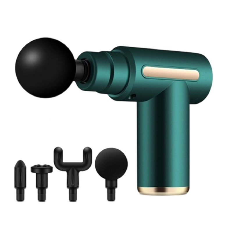 6-modus Handheld spiermassageur met 800mAh 30W Deep Relief 4 massagekoppen voor rug / benen Rood Groen Zwart Grijz