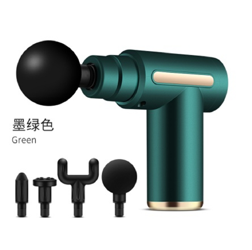 6-modus Handheld spiermassageur met 800mAh 30W Deep Relief 4 massagekoppen voor rug / benen Rood Groen Zwart Grijz
