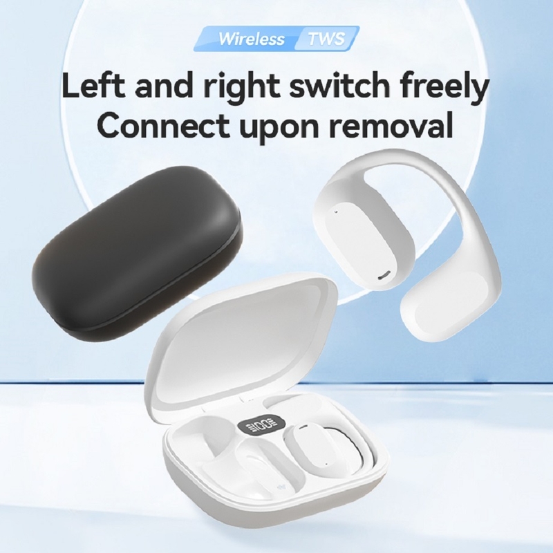 ETEK Ear-Hook TWS Oordopjes Bluetooth 5.3 A2DP/AVRCP/HFP 50mAh Oordopjescel + 300mAh Hoes Bescherming