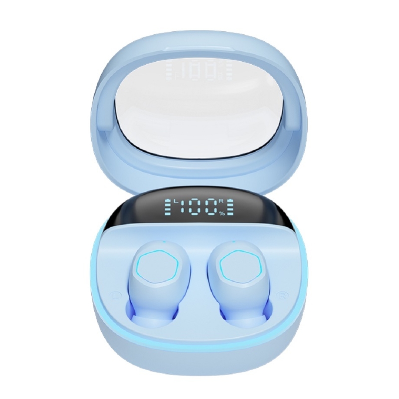 ETEK Transparante-deksel LED-display Draadloze Oortelefoon BT 5.3 Touch-Control Oortelefoon F10 Luidspreker zwart wit paars