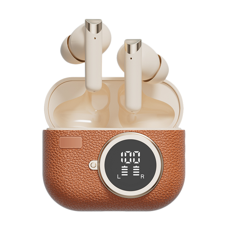 Draadloze oordopjes Bluetooth 5.4 ANC Oordopje F10 luidspreker 300mAh Hoes Type-C Fast Charging Bruin Complex Groen