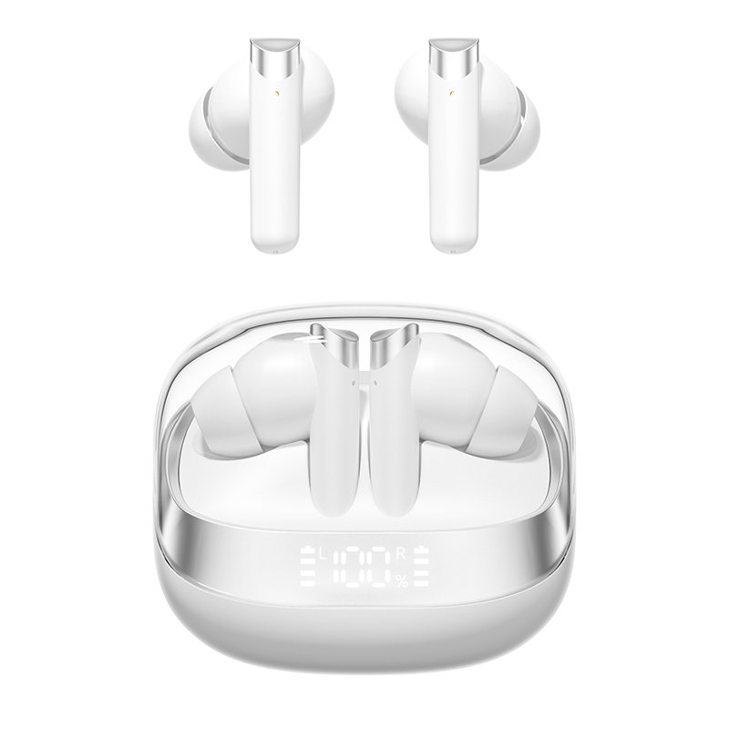 ETEK Wireless Earphones,Bluetooth 5.4 ANC Earphone,F10 koperen ring luidspreker, 300mAh Case ((zwart/wit/complexion)