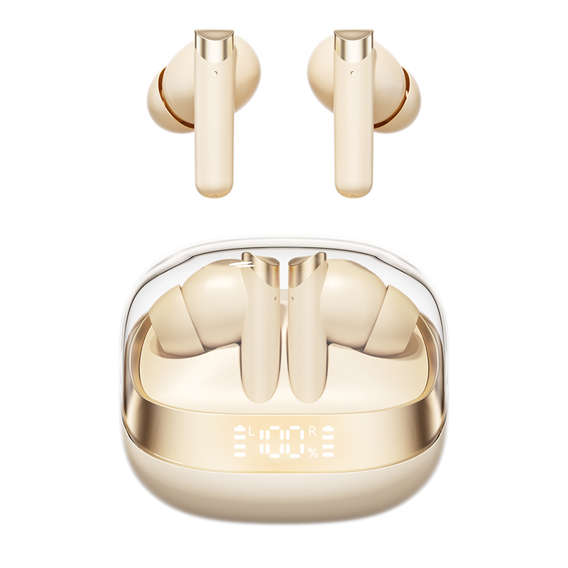 ETEK Wireless Earphones,Bluetooth 5.4 ANC Earphone,F10 koperen ring luidspreker, 300mAh Case ((zwart/wit/complexion)