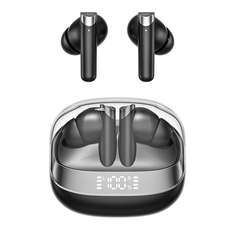 ETEK Wireless Earphones,Bluetooth 5.4 ANC Earphone,F10 koperen ring luidspreker, 300mAh Case ((zwart/wit/complexion)