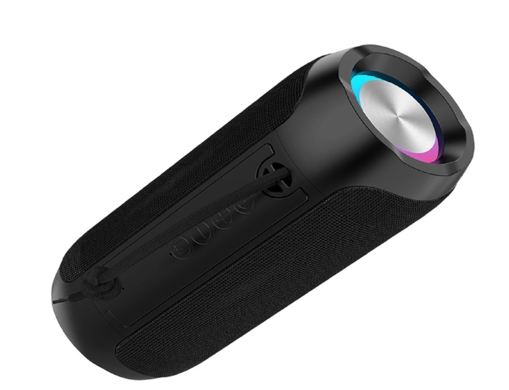 Luidspreker met vier kleuren (zwart, grijs, rood, blauw) van ABS+silicone, dubbele 45MM 5W drivers, IPX4 waterdicht, 1200mAh batterij, RGB-licht