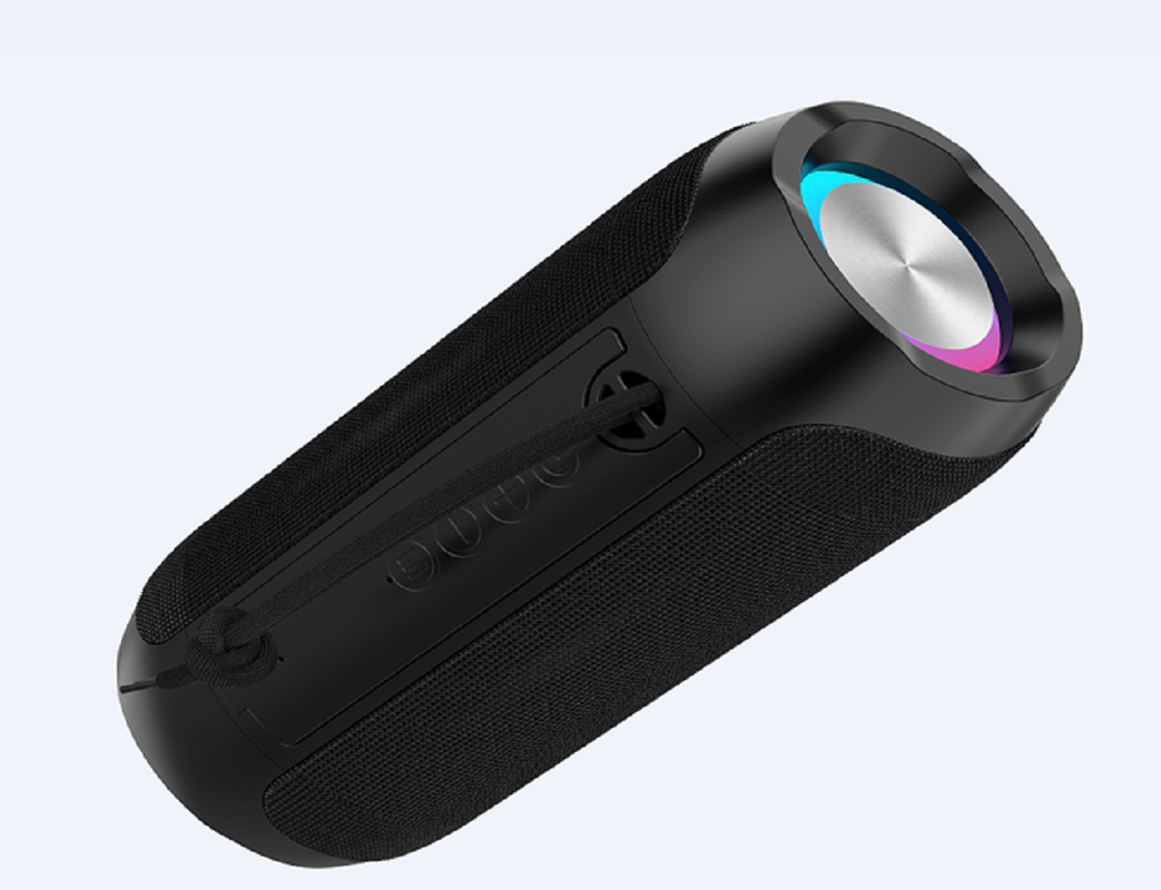 Luidspreker met vier kleuren (zwart, grijs, rood, blauw) van ABS+silicone, dubbele 45MM 5W drivers, IPX4 waterdicht, 1200mAh batterij, RGB-licht