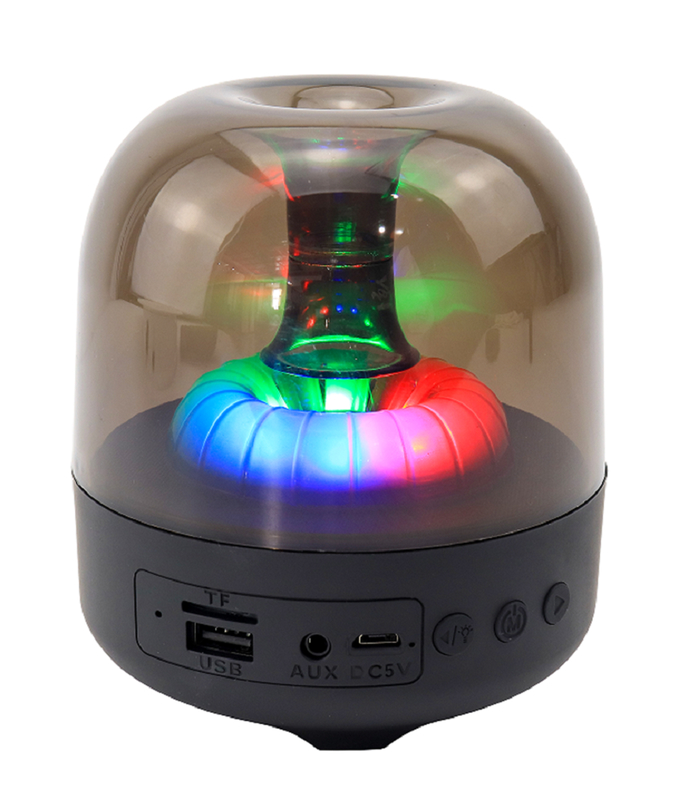 ETEK Bluetooth 5.3 Luidspreker, 5W 52MM Driver, 500mAh Batterij, ABS+PC Materiaal, RGB Licht, AUX/TF/FM/USB Afspelen & bellen (zwart)