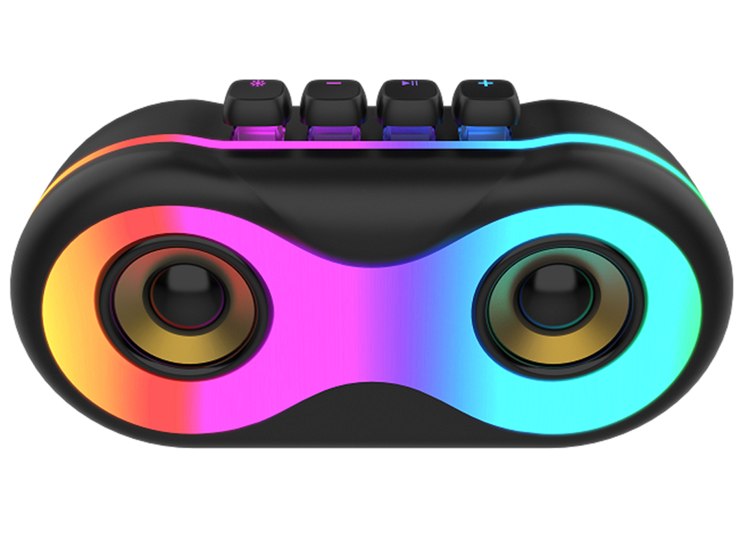 ETEK Bluetooth 5.3 luidspreker met RGB-licht, dubbele 52mm bestuurder luidspreker met 16W stereo,TYPE-C opladen,1800mAh batterij