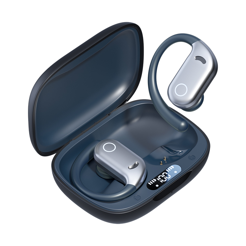 ETEK Waterdichte LED Display Oordopjes, Bluetooth 5.4, 50mAh oordopjes cel + 300mAh case (beschermingsbord), F14.2 speaker