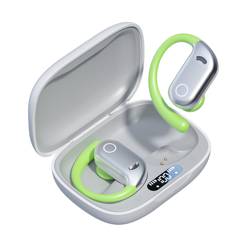 ETEK Waterdichte LED Display Oordopjes, Bluetooth 5.4, 50mAh oordopjes cel + 300mAh case (beschermingsbord), F14.2 speaker
