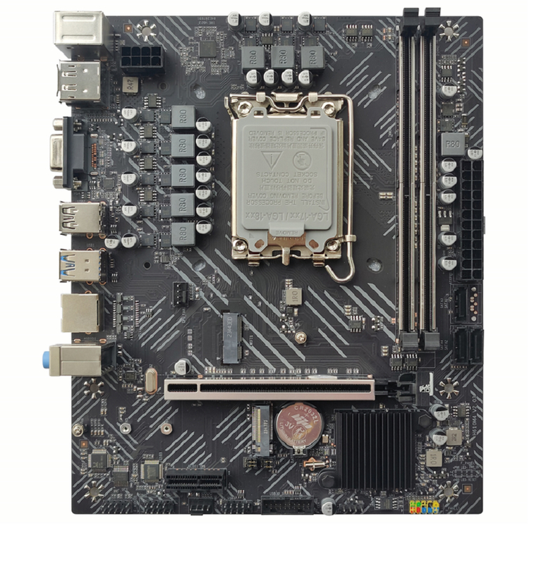 ETEK H610 Micro-ATX moederbord voor LGA1700 CPU's DDR4 Dual-Channel PCIe 4.0 x16 Slot DP+HDMI+VGA Optioneel