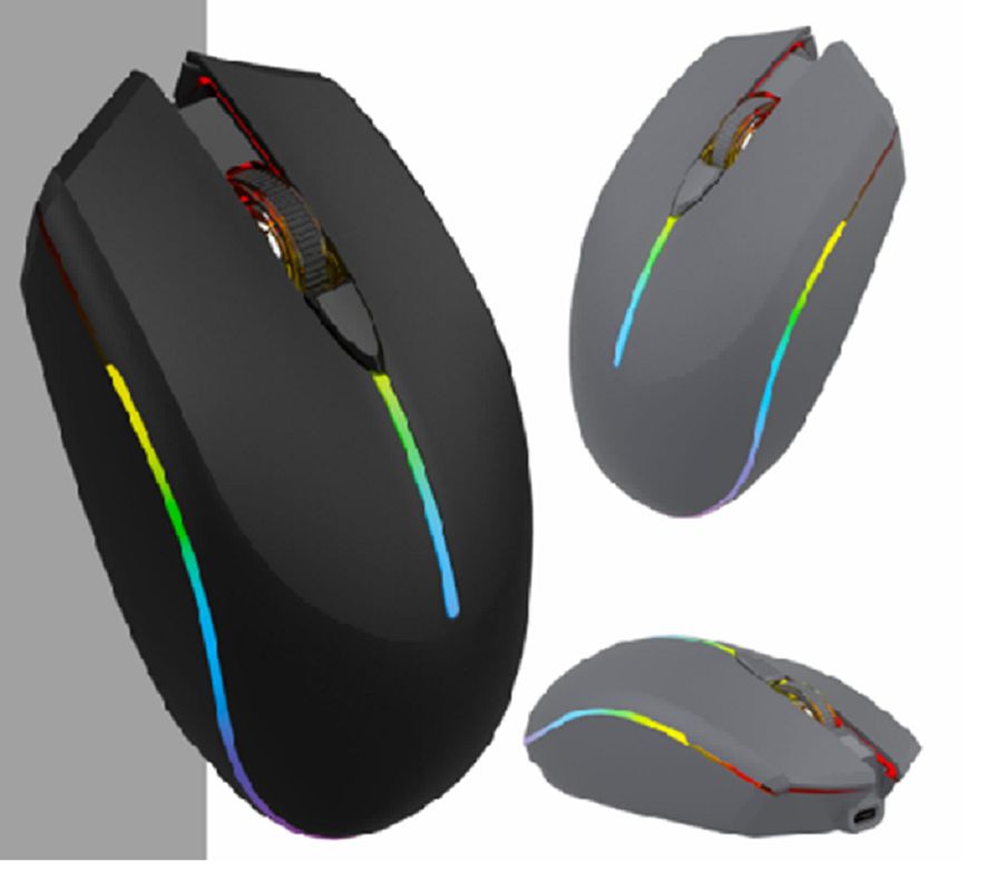 2.4G en Bluetooth Dual-mode Connectivity Muis 500mAh Oplaadbare batterij Aanpasbare DPI 800/1200/1600