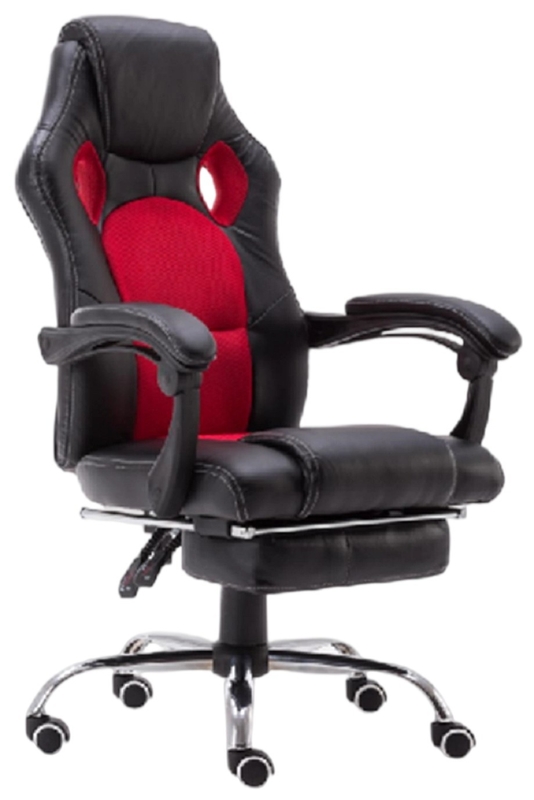 Ergonomische bureaustoel met 350mm PU-wielen met chromen basis en 100mm geverfde gaslift, multifunctioneel mechanisme