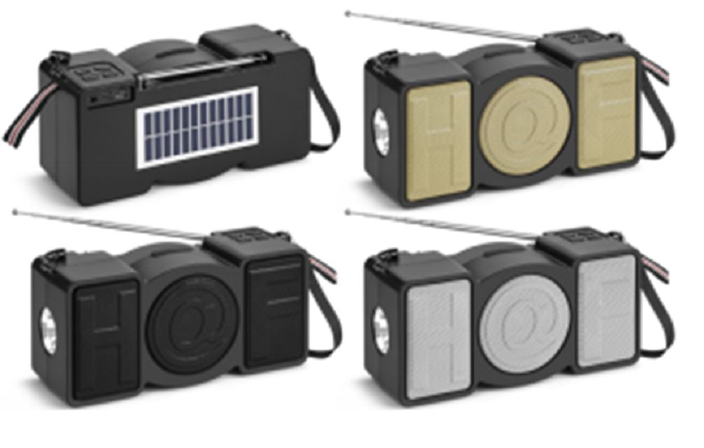 ETEK 78mm 20W luidspreker met ABS+Iron Mesh Construction USB/TF/FM 7-sectie Antenne LED zaklamp BT TWS Zonnepaneel 1W