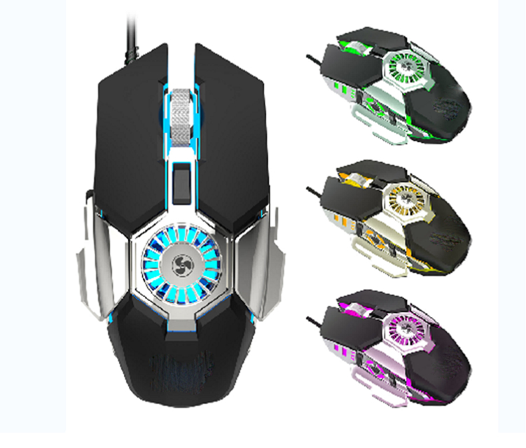 RGB Gaming Muis 6 Knoppen Verstelbare DPI 1000/1600/3200/6400 Kleurrijk Ademend Licht ABS 8M Klik Levensduur 5V/100mA