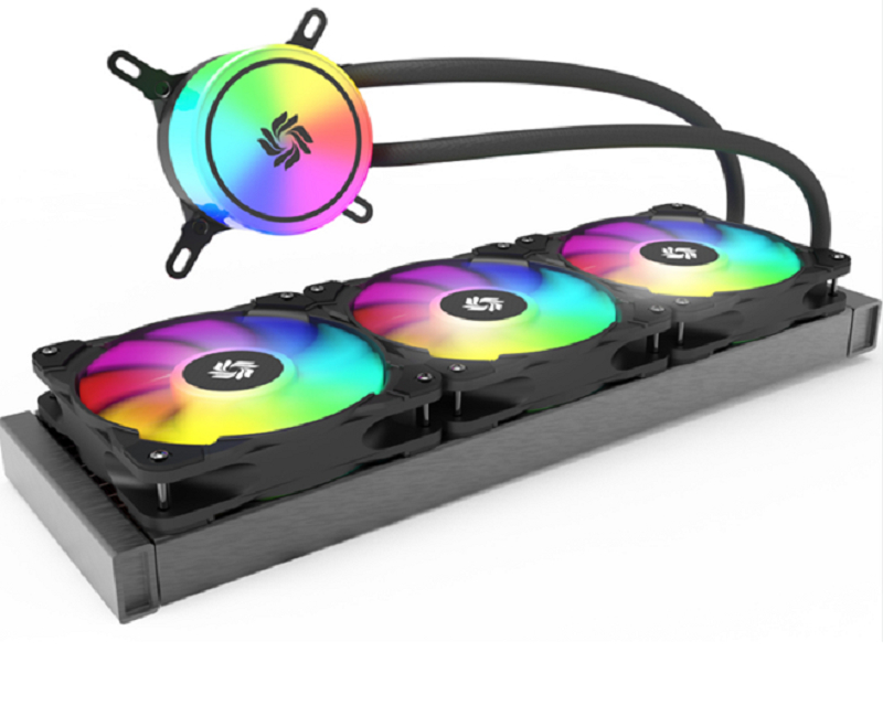 360mm ARGB AIO Vloeistofkoeler, Ronde Waterblok, 36027 Radiator, PWM Ventilator 1800RPM, LGA1700/AM5, Aangepast Logo