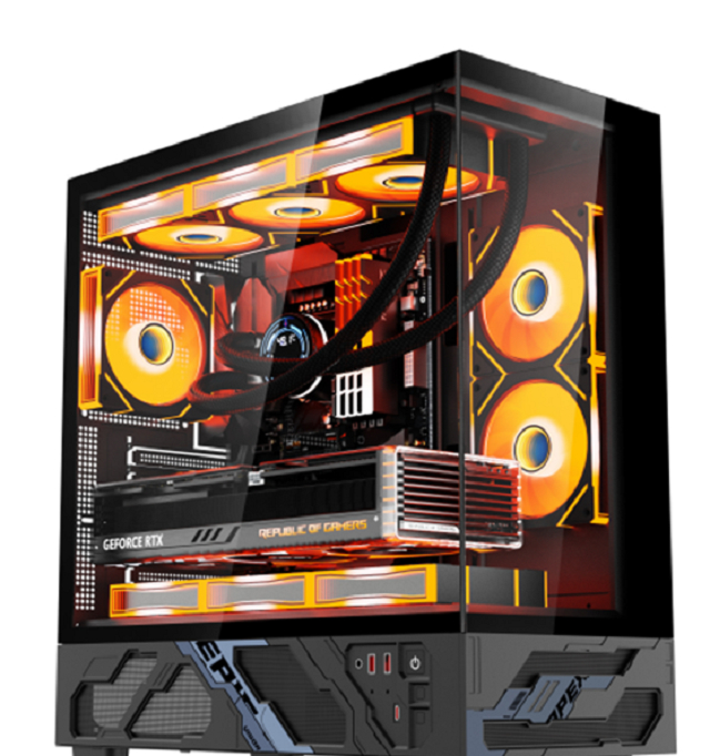 Mid-Tower ATX Gaming Case, getemperd glas, 0.7mm SPCC, ondersteunt 360mm waterkoeling, tot 420mm GPU