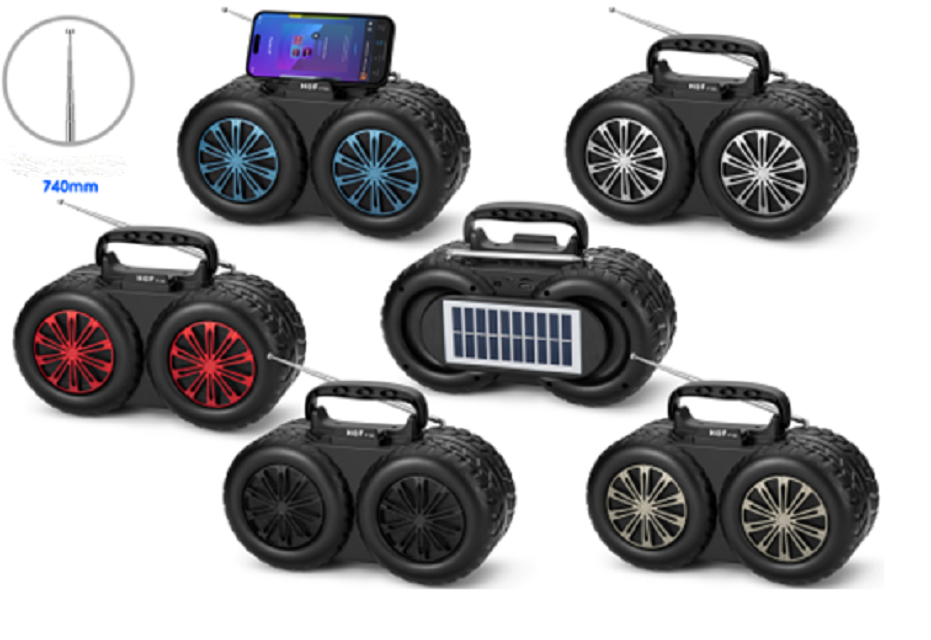20W Solar Bluetooth Speaker, USB/TF/FM/BT/TWS, 1W Glazen Paneel, JL 5.3, 1200mAh, Metalen Gaas, ABS, Stereo