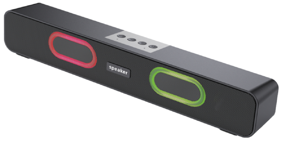 10W Multifunctionele Draagbare Bluetooth Luidspreker, TF/USB/FM/AUX, Handsfree Bellen, Dubbel Diafragma met Licht, 1200mAh, Zwart