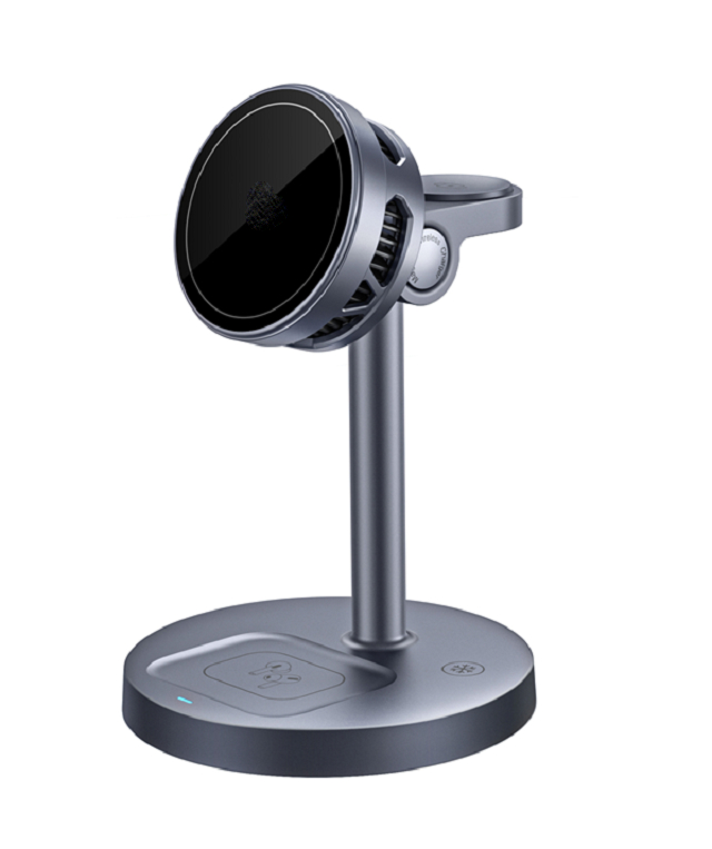 ETEK 25W Metalen 3-in-1 Draadloze Oplader, Snel Opladen voor Telefoon (tot 25W), Horloge (5W) & Oordopjes (2.5W), MOQ: 1.000 stuks.