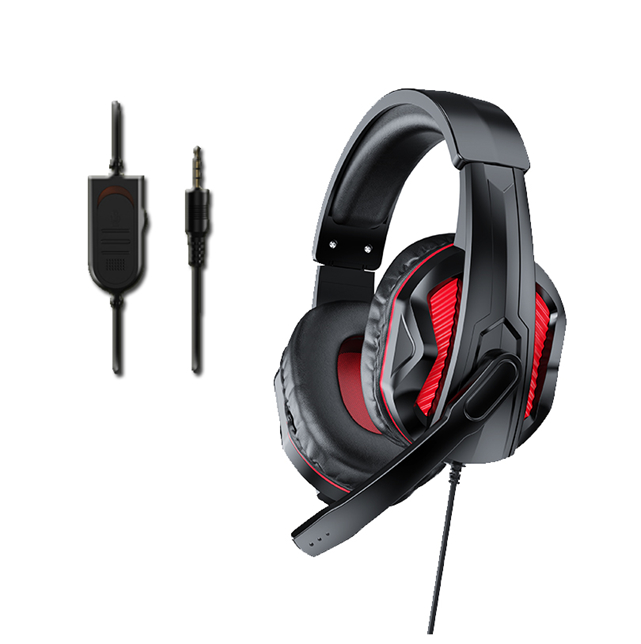 Bedrade gamingheadset met ruisonderdrukkende microfoon, 40 mm driver, USB + dubbele 3,5 mm plug, 2 m kabel, voor esports, thuiswerken, etc.