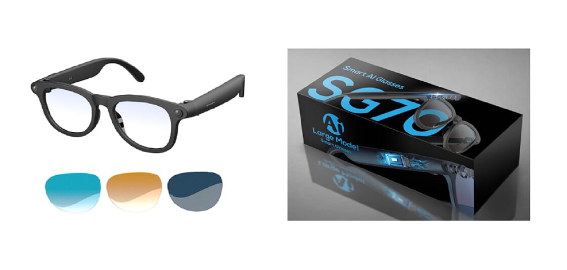 AI Smart Bluetooth Sunglasses with Camera,MEMS Mic, 220mAh Battery, Magnetic Pogo Pin Charging,40g Lightweight