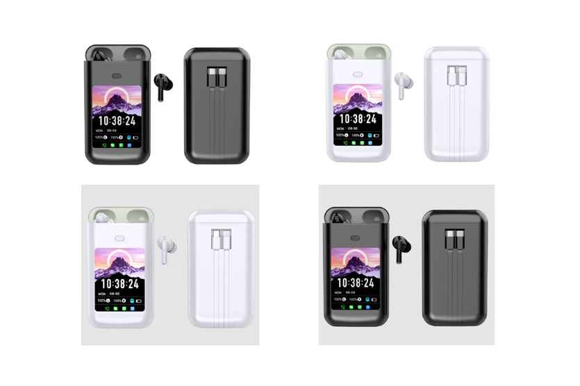 Slimme TWS-oorbellen met 5000mAh oplaadkas, Bluetooth 5.4,ENC Noise Cancellation, Multi-App berichtwaarschuwingen (WeChat/WhatsApp/FB)