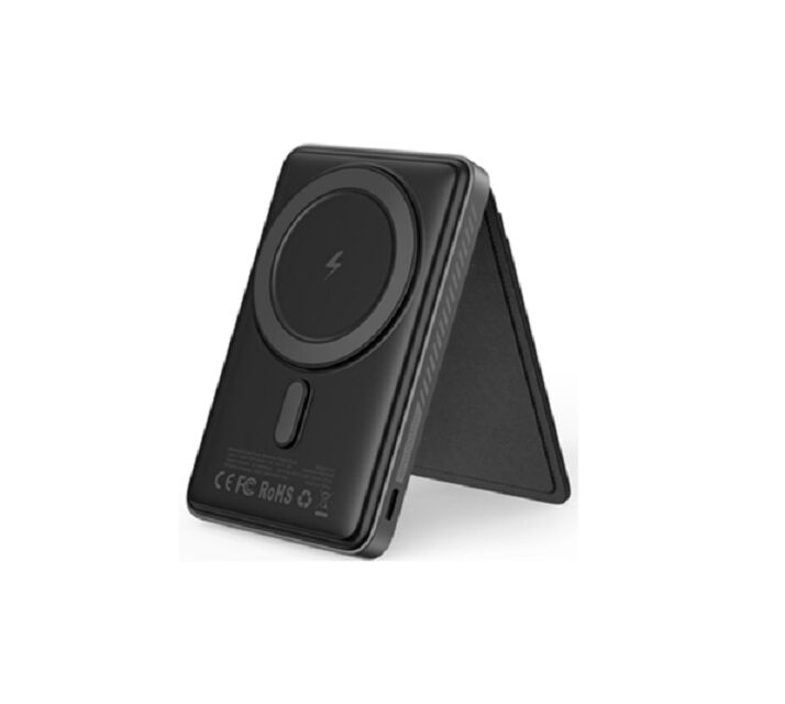 3-in-1 Magnetische draadloze powerbank 5000mAh, 15W MagSafe-compatibel, 22.5W PD/QC-uitgang, ingebouwde telefoonstand, multi-kleuropties