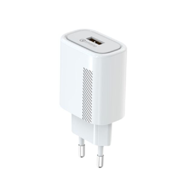 18W Quick Charge 3.0 Wall Charger, US Plug, Multi-Voltage Output (5V-12V), Compact 62.5*43*27mm, AC 100-240V Input