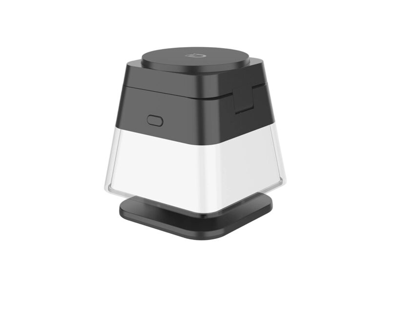 Opvouwbaar draadloos oplaadstation 3-in-1, voor telefoon, horloge, oordopjes, 15W Fast Charge, RGB Light, Plastic+PC, Zwart/Wit