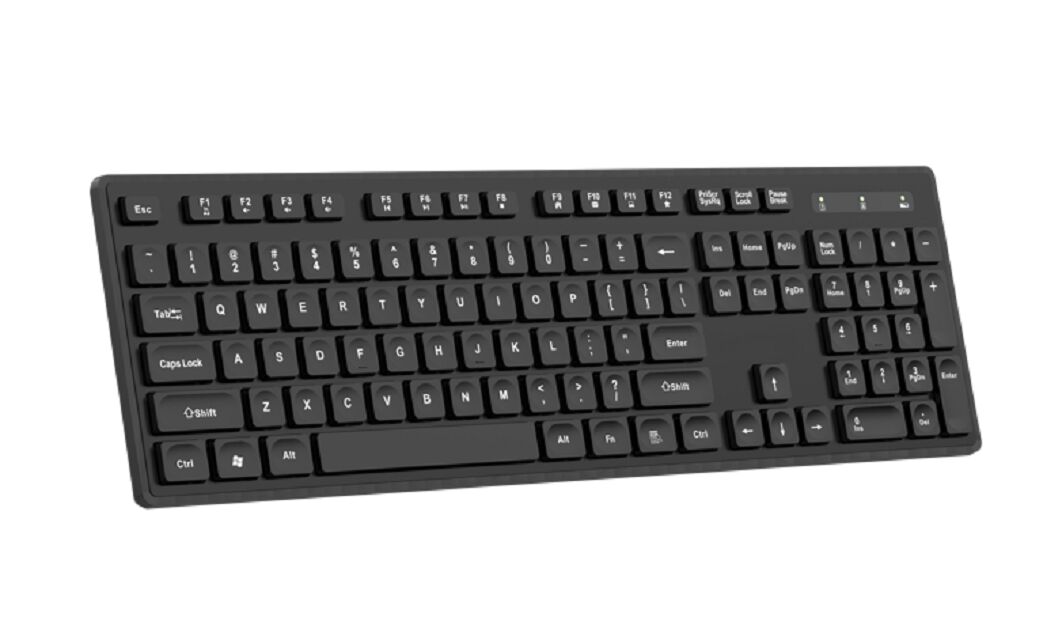 Office Membrane Keyboard, HiTrend Chip, ABS 475, 2.4G, optionele 1.5M bedraad, zwart/blauw/roze