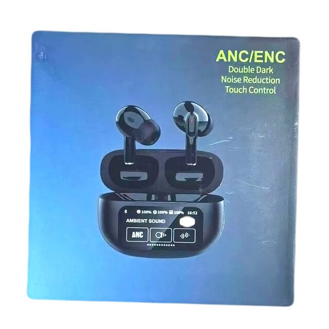 TWS oordopjes met 300mAh oplaadcase, TWS ANC+ENC oordopjes, F10 Driver, Touch Control, Omgevingsmodus, 30+300mAh, Type-C, Zwart