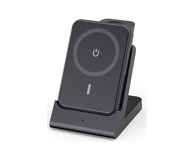 Draadloze oplaadbank, 5000mAh, 3-in-1 voor telefoon/horloge/oorbellen, 15W Qi, voor reizen, kantoor of cadeautjes