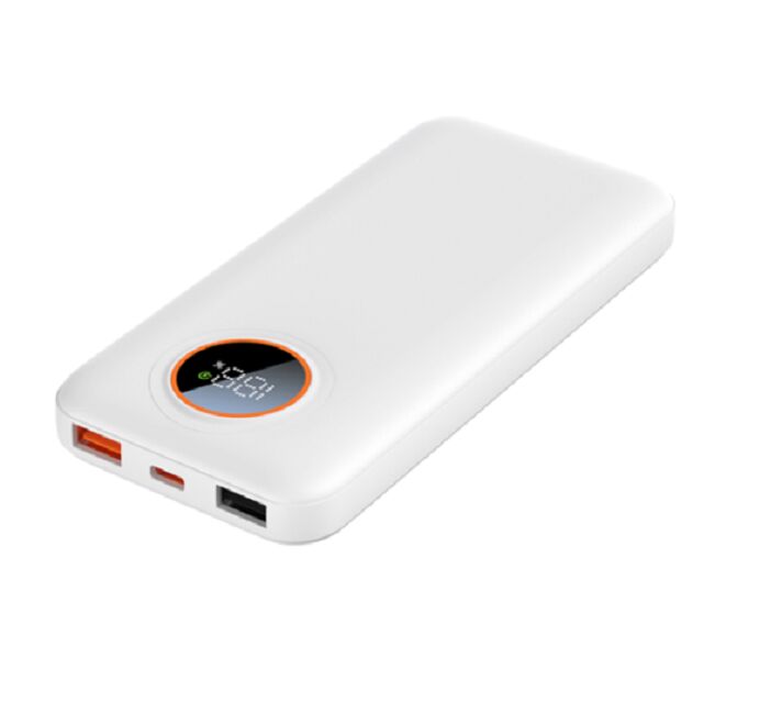 10000mAh PD 22.5W Power Bank,Type-C In/Out, USB-A, Grade A Cell, Zwart/Wit, met snellaadkabel
