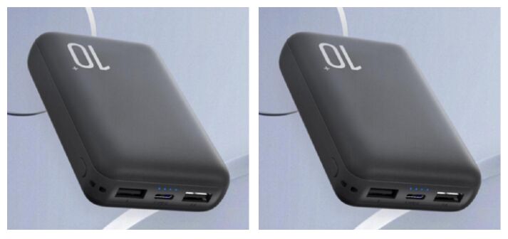 10000mAh Dual-Cell Power Bank, Li-Po van klasse A, 10W-uitgang, Type-C+Micro USB-invoer, Zwart/wit