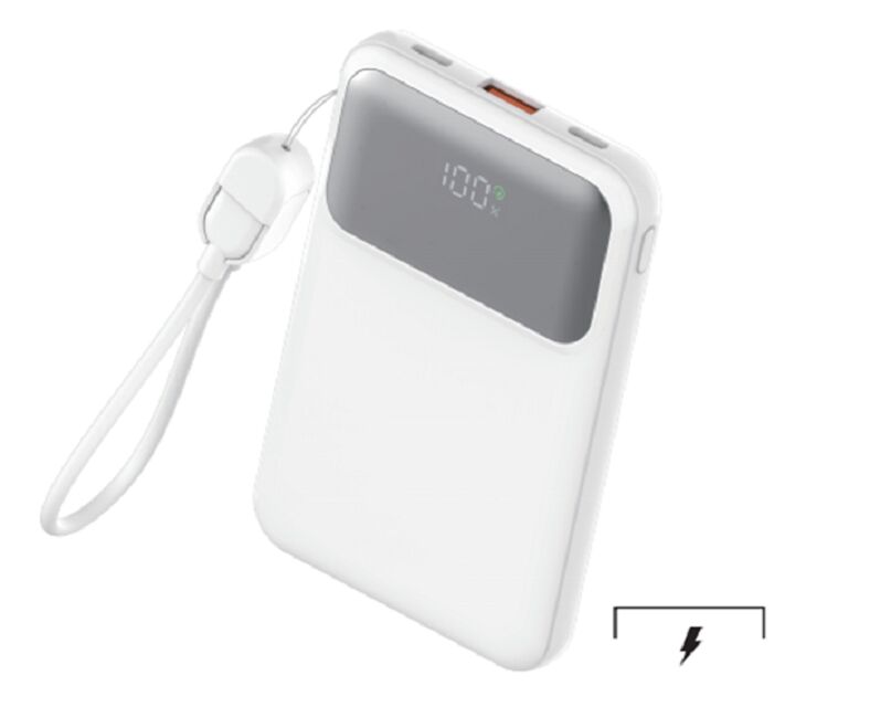 10000mAh Power Bank,22.5W PD, Dual Type-C, Polymer Cell van klasse A.