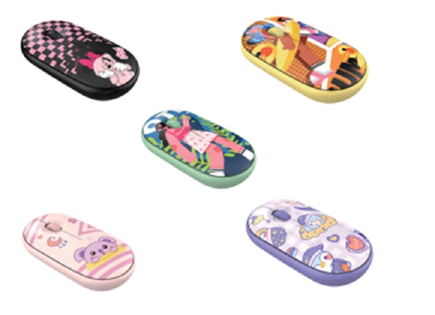 Dual-Mode draadloze muis,2.4G+BT, 1200DPI, 5 kleuren, AA batterij