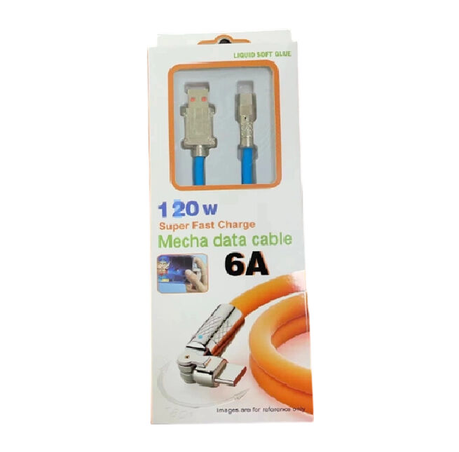 Sneloplaadkabel, 4-kern, draaibare, LED-licht, 8 kleuren, 1-2M