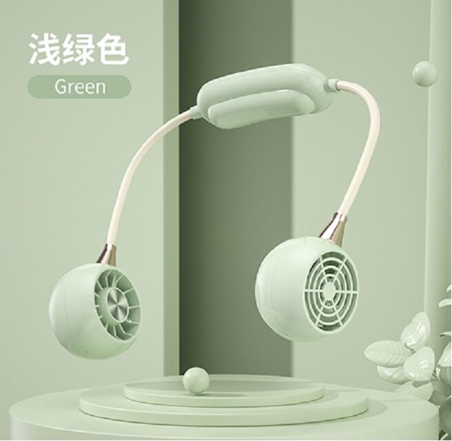 3-Speed Nekventilator, 1200mAh, Type-C, 2H Opladen, Groen/Roze/Wit