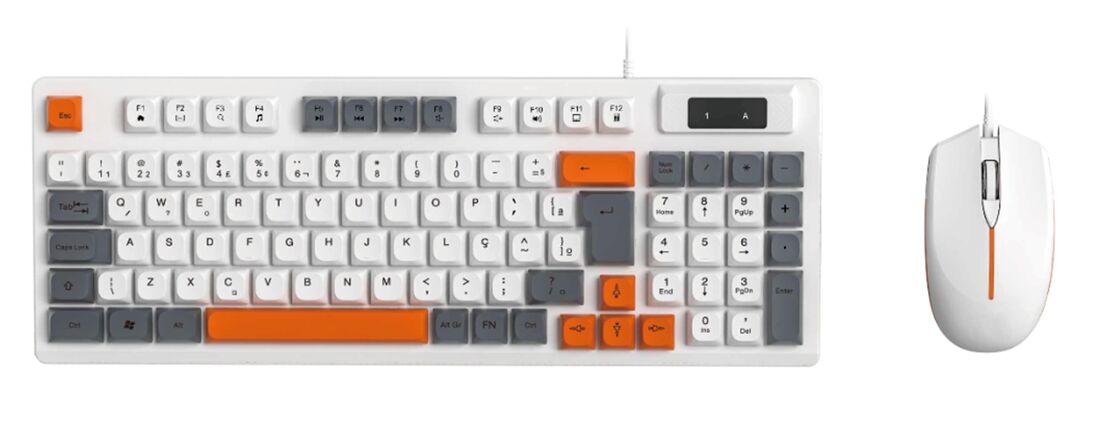 Kabeld Toetsenbord en Muis Combo, 94 toetsen + 2400 DPI gaming muis, Kleur blokkering