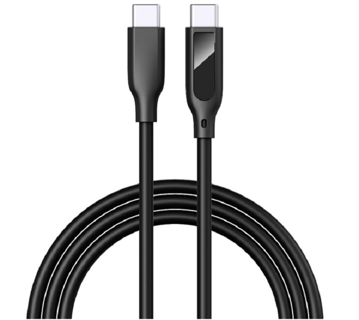 Digitale Display USB-C Kabel, 5A Snelladen, Siliconen, 1m, Real-time Voltage/Stroom