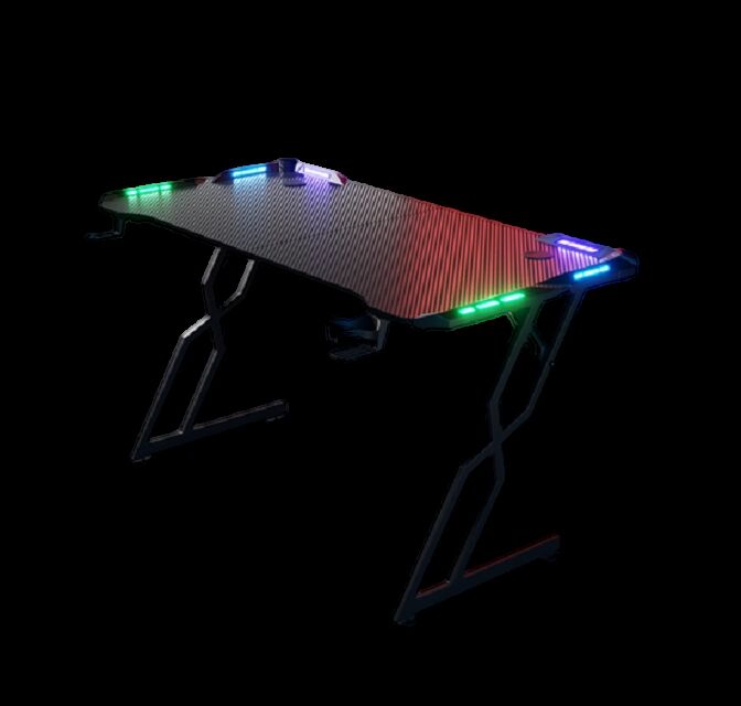 Game Desk, Steel Base, met/zonder LED-licht, 1.2/1.4/1.6M, Cup Holder & Mouse Pad