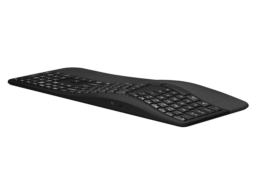 Dual-mode ergonomisch schaar-schakelaar toetsenbord met polsrest, stil typen