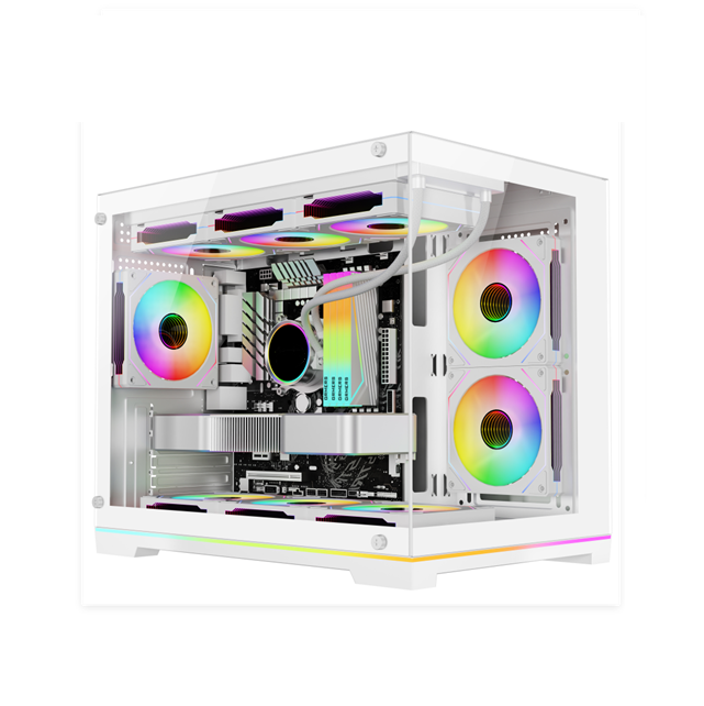 Full Tower ATX Case met gehard glas, 360 mm radiator en 5-slot VGA-ondersteuning