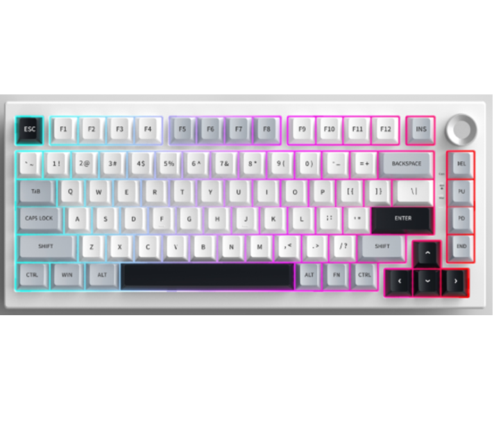 Mechanisch toetsenbord met 81 toetsen, RGB achtergrondverlichting, Type-C/2.4G/Bluetooth