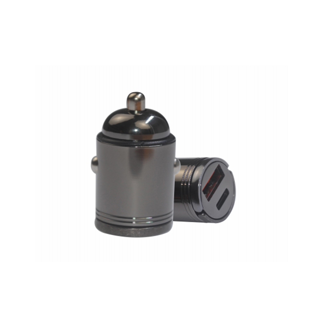 20W Mini-Alloy Car Charger USB-A+C Dual Port PD/QC Fast Charge