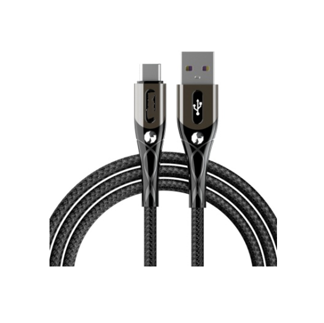 1M 24-streng gebreide nylon snellaadkabel Micro / Lightning / Type-C
