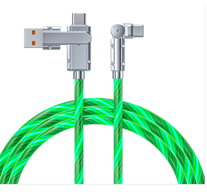 65W transparante snellaadkabel Zinklegering LED C-C/C-L Dual Protocol