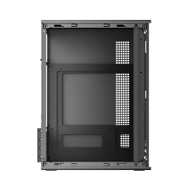 Compacte ATX-behuizing 0,33 mm SPCC, ventilator van 12 cm aan de voorkant, dubbele USB + audio, M-ATX-ondersteuning, 260 * 160 * 350 mm