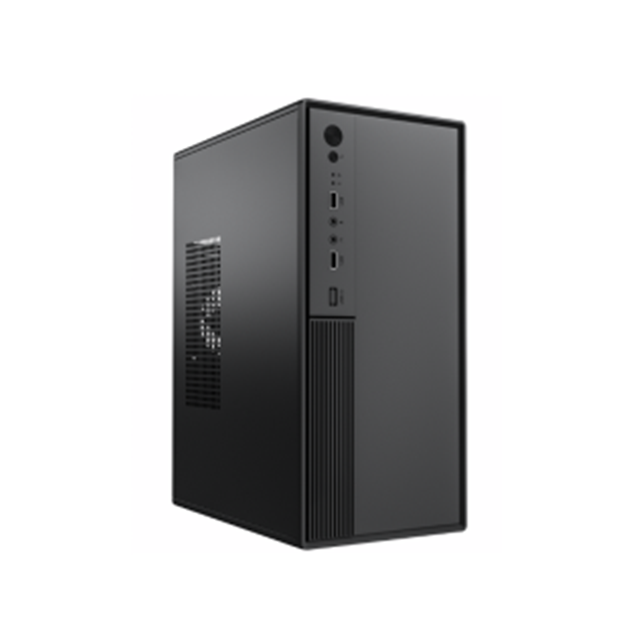 Compacte ATX-behuizing 0,33 mm SPCC, ventilator van 12 cm aan de voorkant, dubbele USB + audio, M-ATX-ondersteuning, 260 * 160 * 350 mm